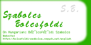 szabolcs bolcsfoldi business card